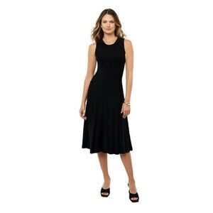 Edited by Remi Bader Women's Pullover Pleated Dress L Black